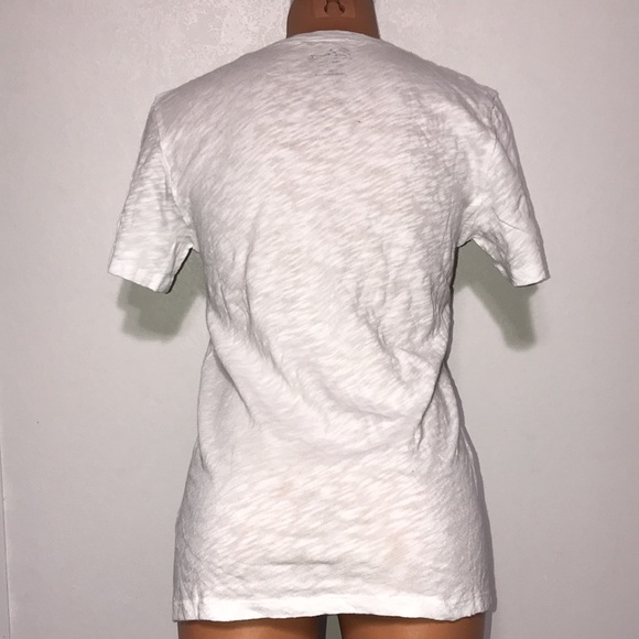 ELAN REVEL WOMEN'S WHITE ROCK & LOVE GRAPHIC SLUB TEE - Picture 5 of 7